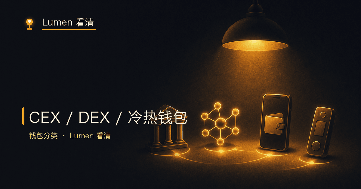 CEX、DEX、热钱包、冷钱包四个概念对比示意图